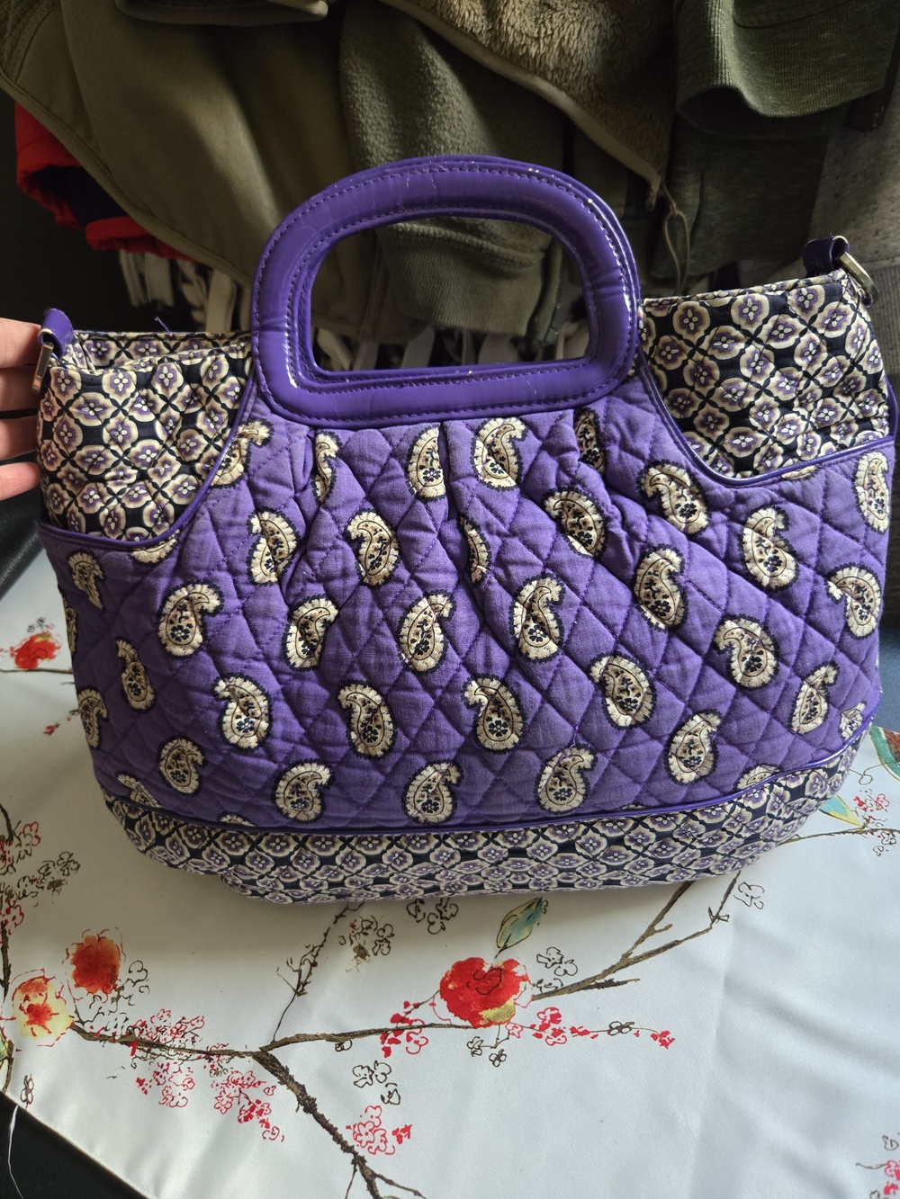 Vera Bradley Quilted Purple Paisley Tote Bag - Women's Handbag